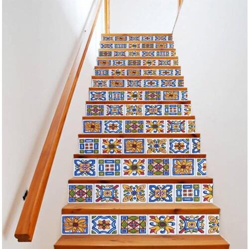 PVC wallpaper fancy antique brick simple 13 pieces of DIY stair stickers, step stickers wall stickers