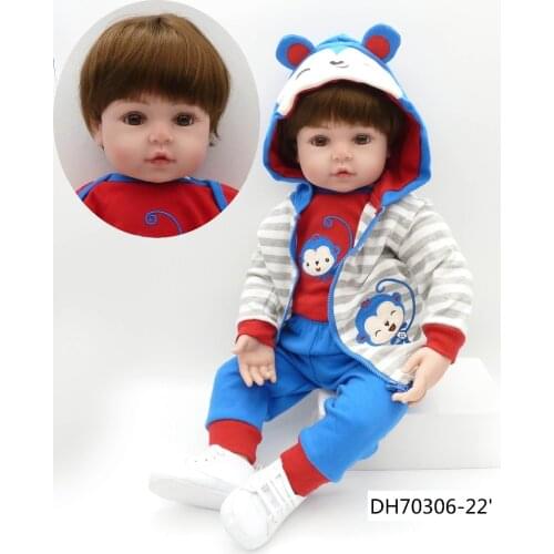 NPK 19inch 48cm Realistic soft cloth doll body Reborn Dolls soft silicone baby doll bonecas reborn Christmas Birthday gift
