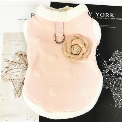 Pink Warm Dog Two-legged Winter Jacket Unisex Pet Winter Clothes Snap Design for Daily Wear