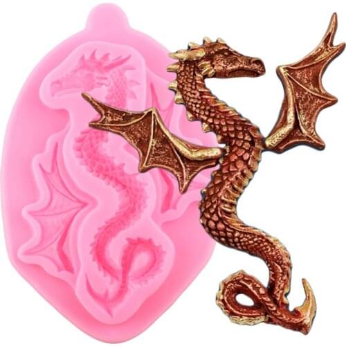 3D Dragon Silicone Mold Baby Birthday Chocolate Fondant Mould Cake Decorating Tools Cake Border Polymer Clay Candy Moulds