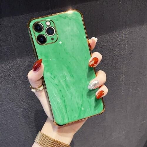 Luxury Plating Marble Silicone Phone Case For iPhone 11 Pro Max XSmax XR XS 8 7 Plus Shockproof Protection Cover