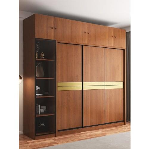 Sliding door Nordic wardrobe simple light luxury cabinet bedroom combination wardrobe assembly wardrobe