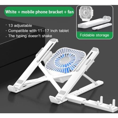 Foldable Desktop Laptop Adjustable Tablet Stand With Cooling Fan Heat Dissipation For MacBook Pro Stand Notebook Holder Cooler
