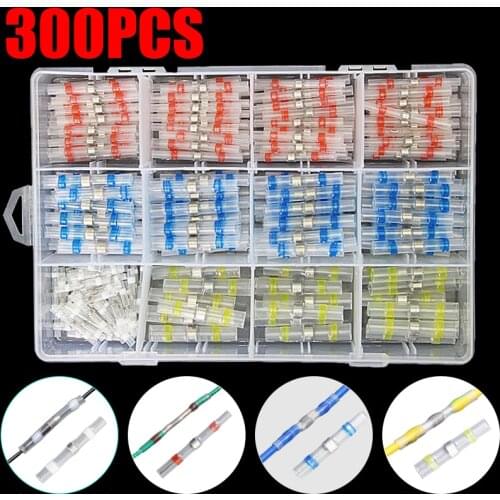 250/100Pcs Solder Seal Wire Connectors - Heat Shrink Solder Butt Connectors - Solder Connector Kit - Automotive Marine Insulated