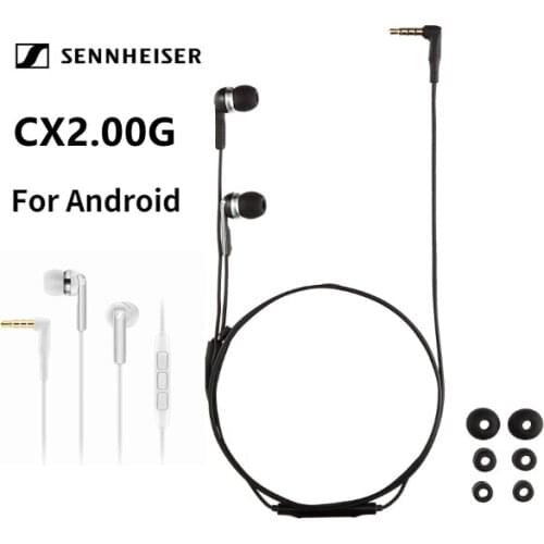 Sennheiser CX2.00G 3.5mm Wired Earphones Stereo Headset Line Control Deep Bass Sport Earphones with Mic for Android Device