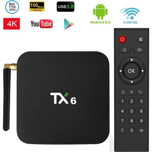 Tanix TX6 Android TV Box H6 4GB DDR3 32GB EMMC 2.4GHz 5GHz WiFi BT4.1 4K Bluetooth 4.0 WIFI Android 9.0 TV Set Top BOX