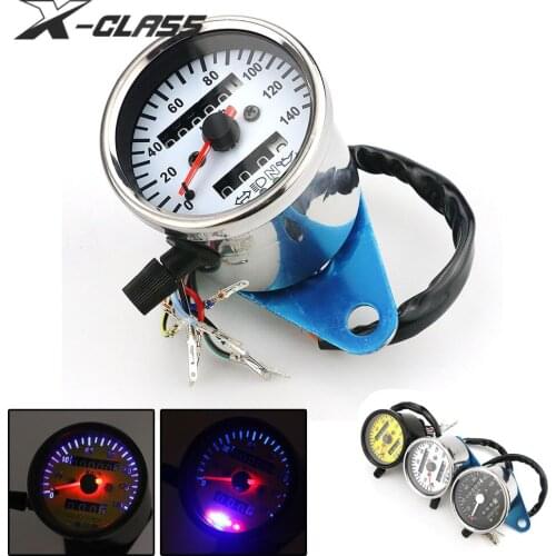 Universal Motorcycle Speedometer Dual Odometer Gauge Retro Tachometer Indicator Accessories for Vespa Kawasaki Yamaha Honda