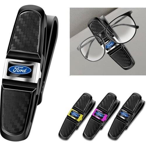 1Pcs ABS Sunglass Clip Car Emblem Card Ticket Clamp For Ford Ranger Focus Fiesta S MAX Kuga Mustang Escape Fusion Everest Mondeo