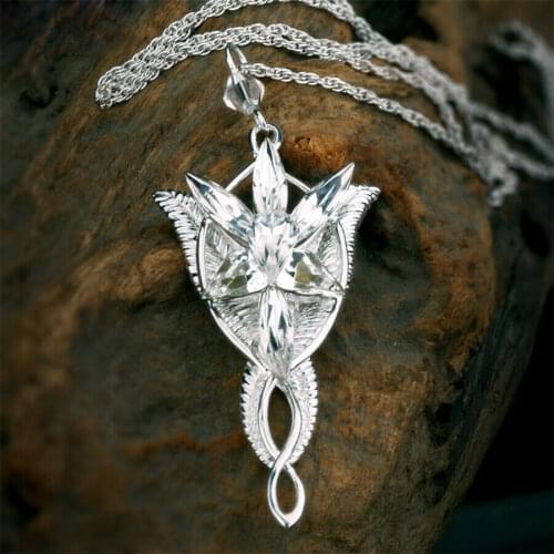 LOTR Lord Of TheRings Arwen Evenstar 925 Sterling Silver Pendant Necklace LOTR Jewelry For Women Sweater Necklaces Gifts
