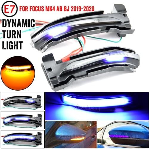 1 Pair For Ford Focus 4 MK4 LED Dynamic Turn Signal Blinker Sequential Side Mirror Indicator Light 2019 2020