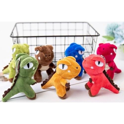 12CM Mini Cute Creativity PP Cotton Filling Plush Toys Dinosaur Small Pendant Animal Dolls Beautiful Colors Kids Birthday Gifts