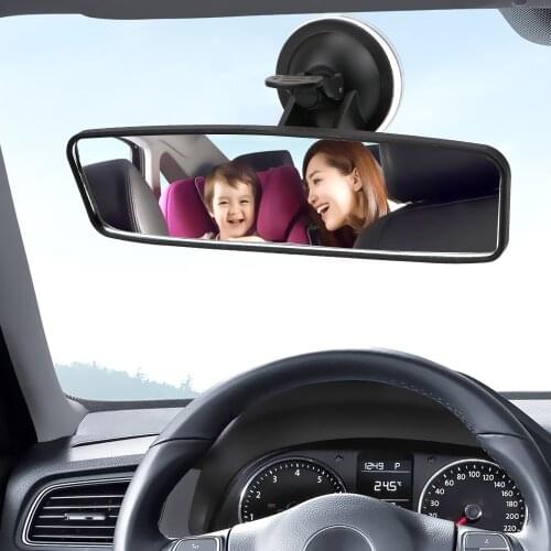 360° Car Baby Mirror Wide-angle Panoramic Rearview Mirror Rotates Rear Mirror Interior Rear View Mirror Adjustable Suction Cup