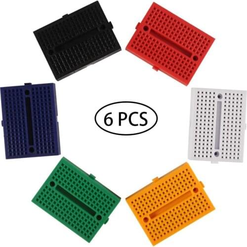 6 PCS 170 Tie Points Mini Breadboard, SYB-170 Solderless Prototype Kit PCB Bread Board for Arduino Raspberry pi Small DIY Kits