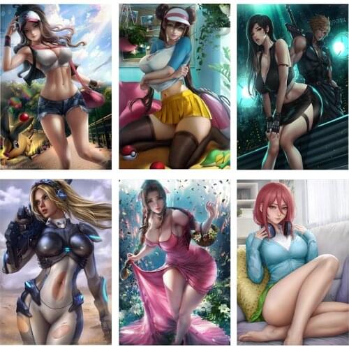 5D DIY Diamond Painting Japanese Anime Sexy Cartoon Game Full Square Diamond Embroidery Cross Stitch Needlework Home Decoration