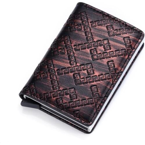 Aaby Aluminum Wallet With Elasticity Back Pouch ID Credit Card Holder Mini RFID Wallet Automatic Pop up Bank Card Case