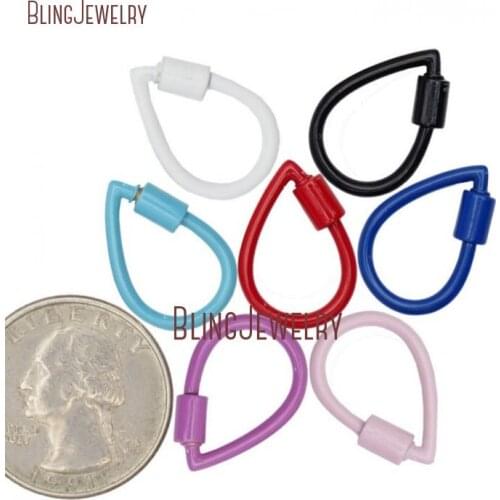 DropLock Basic Screw Clasp Tear Drop Charmholder Fun Enamel Lock 14mmx20mm FC31196