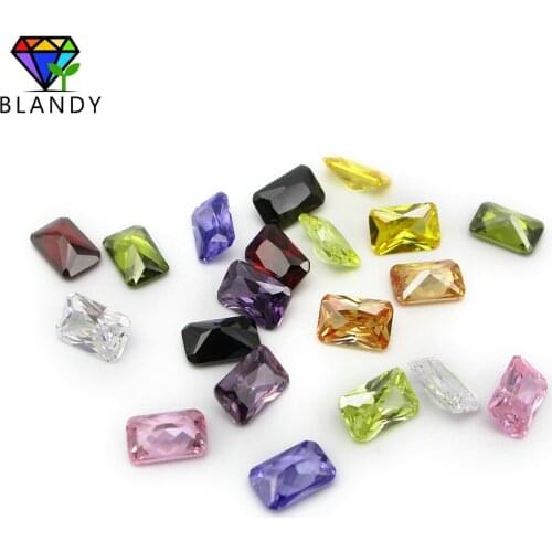 Free Shipping 5A Quality 4*6mm~13*18mm Octangle Cut Cubic Zirconia Stone Yellow, Pink, Garnet, Black, Purple, Lavender CZ Stone