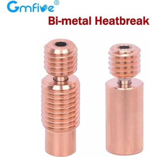 GmFive Bi-Metal Heatbreak for E3D V6 Hotend Heater Block Throat Heat Break for Prusa i3 MK3 1.75MM Filament 3D Printer Parts
