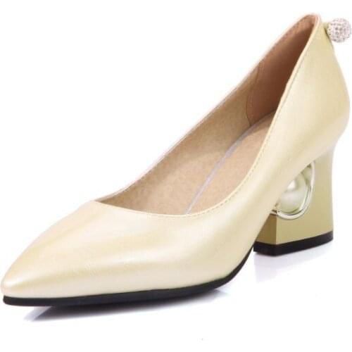 Big Size 11 12 13 14 15 16 17 ladies high heels women shoes woman pumps Shallow pointed high-heeled pearl single shoe woman