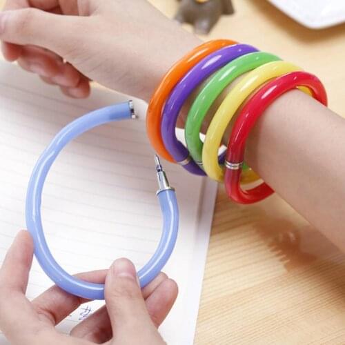 Bracelet Ballpoint Pen Novelty Flexible Writing Ball Pen Bangle Ballpoint Stationery Office School Supplies Student Pens Random