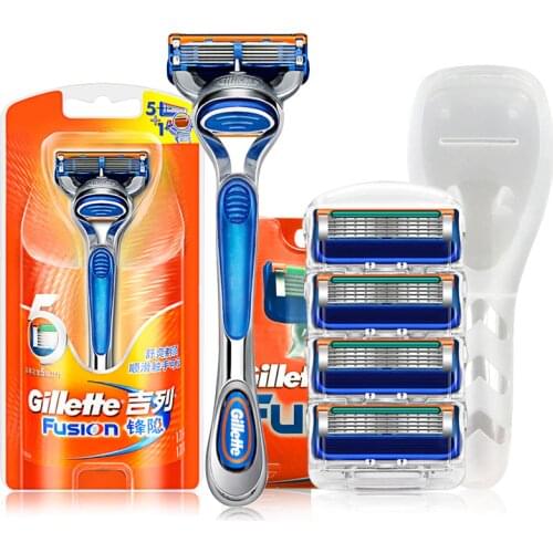 Mens Straight Razor Gillette Fusion Barber Hair Cut Face Beard Manual Shave Shaver 5 Layers Shaving Replacement Blades Heads