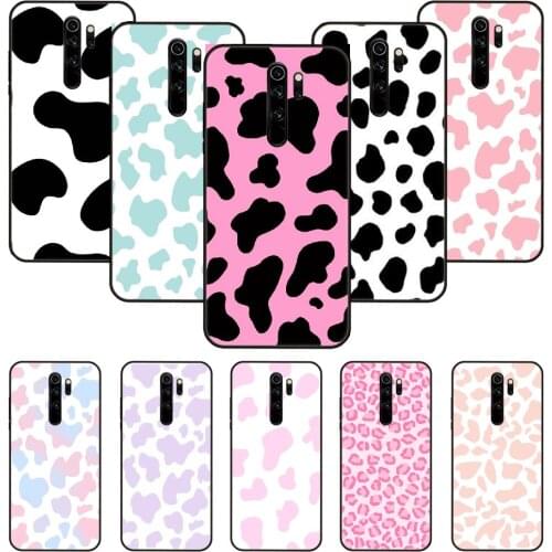Phone Case For Xiaomi Redmi Note 8 8T 7 7A 9 9S 8A 4 5 Pro Black Cover Shell Trend Etui Tpu Waterproof Fashion Cow pattern
