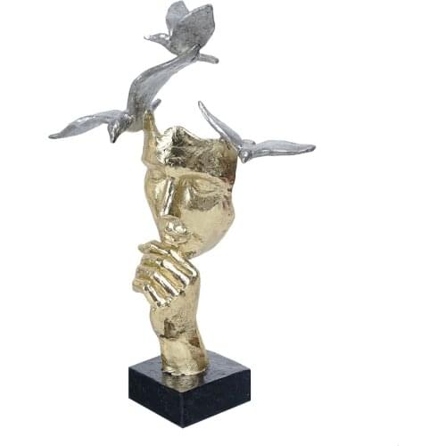 Figurines For Interior Decoration Desk Accessories Statue Figurines Miniature Mask Abstract Figure Statue Model Couple Thinker