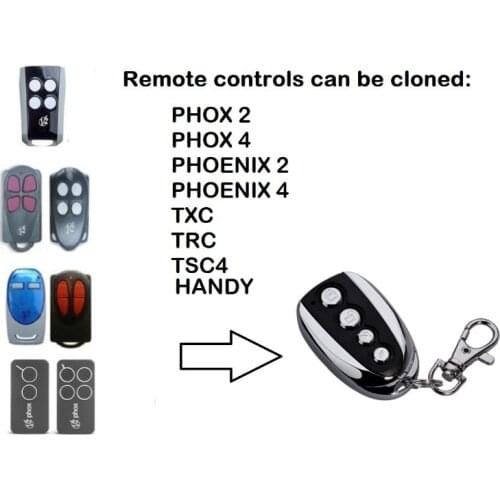 For PHOENIX 2, 4, TSC2, TSC4, TRC2, TRC4, TXC2, TXC4, HANDY2, HANDY4 replacement garage door remote control 433.92mhz