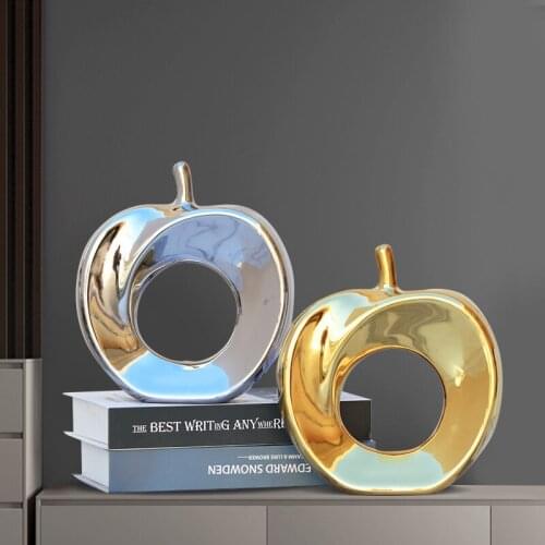 European Ceramic Crafts Fruit Model Ornaments Home Decor Living Room Desk Decoration Accessories Golden Christmas Figurine