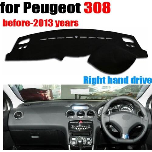 RKAC Car dashboard covers mat for Peugeot 308 before-2013 years Right hand drive dashmat pad dash cover auto stickers