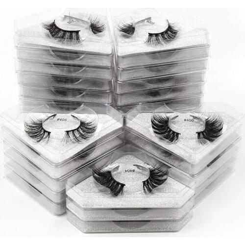Wholesale eyelashes set 4/30/50/100pcs natural long faux mink lashes 3d eye makeup fluffy wispy false eyelash handmade cils