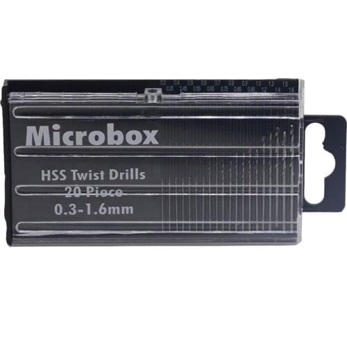 20pcs/box Mini HSS Micro High Speed Steel Twist Drill Bit Set 0.3mm-1.6mm Model Craft With Case Repair Parts 0.3mm-1.6mm