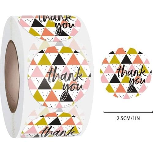 Thank You Sticker Paper Labels Round Reward Scrapbooking Stickers Wedding Party Baking Decor Envelope Seals Stickers Stationery
