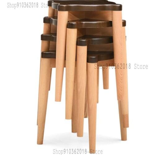 Pure Solid Wood Small Stool Living Room Dining Stool Fashion Creative Dressing Stool Dining Table Stool Nordic Wooden Stool Home