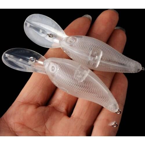 8.54CM 6.76G 20pcs Unpainted Lure Minnow Fishing Bait Blank Transparent Crankbait Vib Minnow Wobbler Hard Bait Fishing Tackle