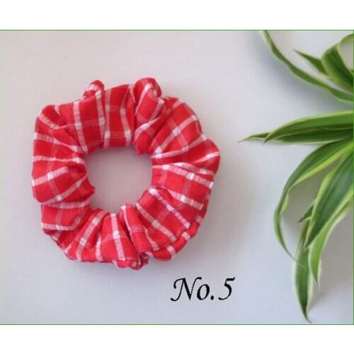 A dozen Women Girl Fashion New Plaid Style Wrinkly Hair Elastic Ties Scrunchie Bands Luxury Soft Ponytail Holder Rope