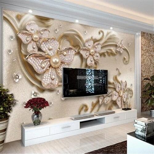 Custom wallpaper 3D solid wall painting simple luxury papel de parede jewelry flower background wall 5d papier peint wallpaper