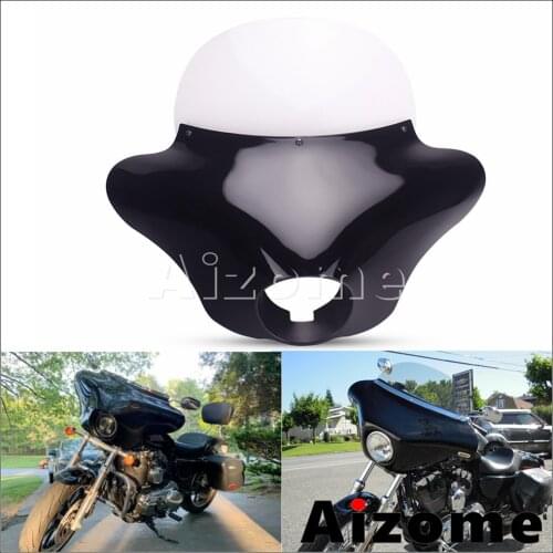Motorcycle Front Batwing Fairing with Clear Windshield Windscreen Kit For Harley For Harley Sportster Dyna Fortyeight Street 750