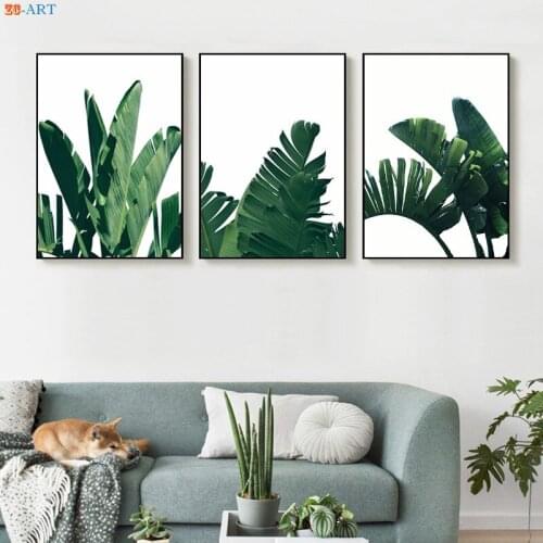 Banana Leaves Posters Botanical Prints Canvas Painting Modern Wall Art Decoration Pictures Tropical Kitchen Decor Unframed