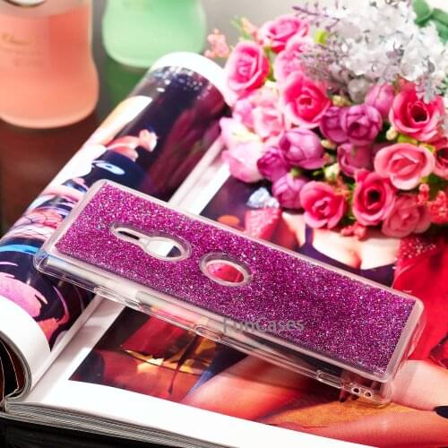 Luxury Glitter Liquid Sand Quicksand Bling Mobile Phone Case Soft Silicone Bag Cover Skin Shell Coque Funda for SONY Xperia XZ3