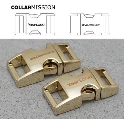 Retailing engraved release buckle10mm strap webbing garment pet collar accessories high quality lock plated metal buckle CK10J02