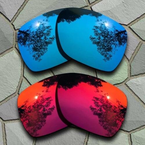 Sky Blue&Violet Red Sunglasses Polarized Replacement Lenses for Oakley Deviation