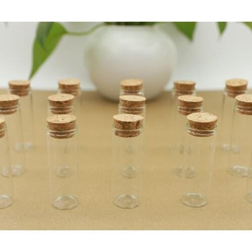 12pcs/lot Glass Bottle 22*60mm 12ml Small Glass Bottle Stopper Test Tube Mini Spice Container DIY Jars Vials Tiny Cork Bottle