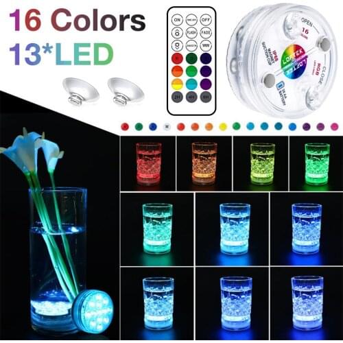 LED RGB Swimming Pool Light 16 Colors Diving Lamp Underwater Night Light Remote Control IP68 Waterpoor for Fountain Fishing Lamp