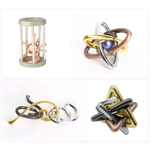 Magic scroll Classic Metal IQ Teaser Cast Puzzles Game Brain IQ Toys for Adults Thinking triangle Children Kids Enlighten Toys