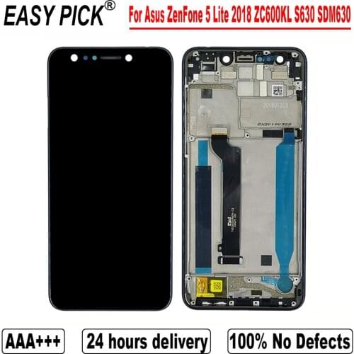 For Asus ZenFone 5 Lite 2018 ZC600KL S630 SDM630 LCD Display Touch Screen Digitizer Assembly With Frame