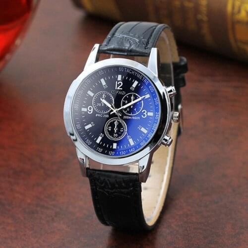 2020 Men Quartz Watch Relogio Masculino Blu Ray Glass Watch Neutral Quartz Simulates The Wrist Watch Wristwatch reloj hombre#25