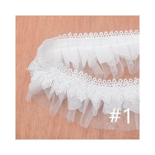 3yards Three Layers of Ruffled Lace Handmade Clothing Material width 6.5cm