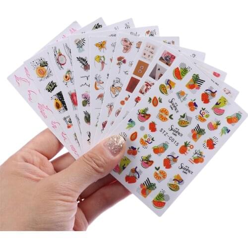 3D Nail Stickers Women Face Abstract Leave Design Adhesive Sliders Paper Nail Art Decoration Gel Polish DIY Manicure Decals