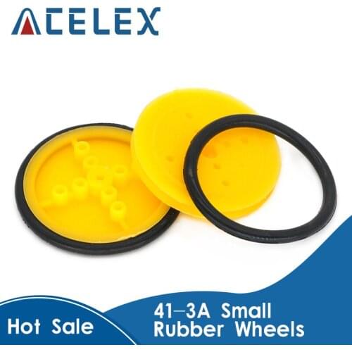 41-3A Small Rubber Wheels, Pulley, DIY Toy Wheels,41mm Diameter,Suitable for the 3mm axle